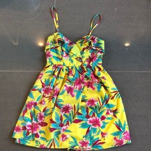Yellow floral fun summer dress